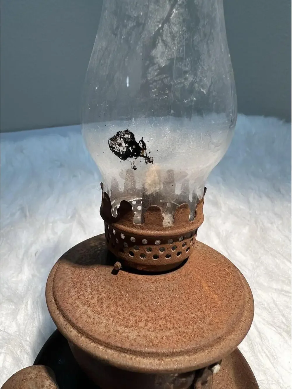 Vintage oil lamp Marbo Lite made in Hong Kong Original Glass